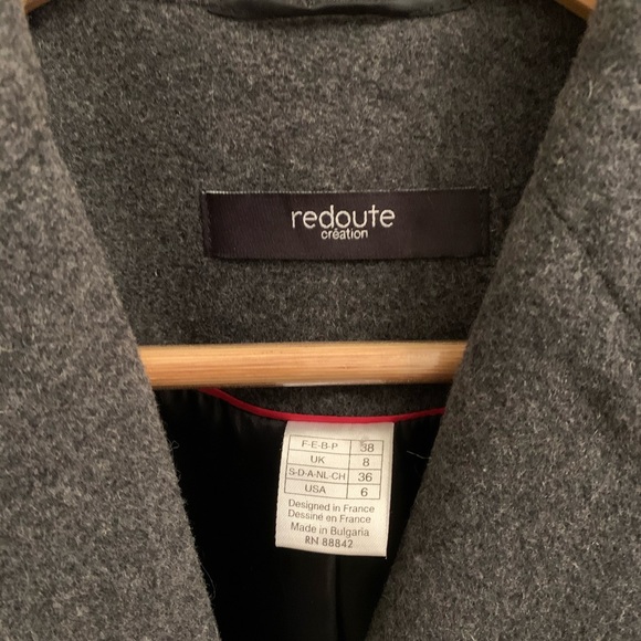 Redoute Dark Charcoal Grey Wool Coat - Picture 2 of 7